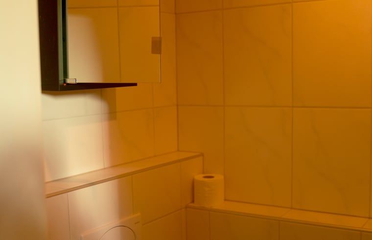 Moderne badkamer in Vakantiehuis in Moddergat, Het Friese platteland, Friesland.