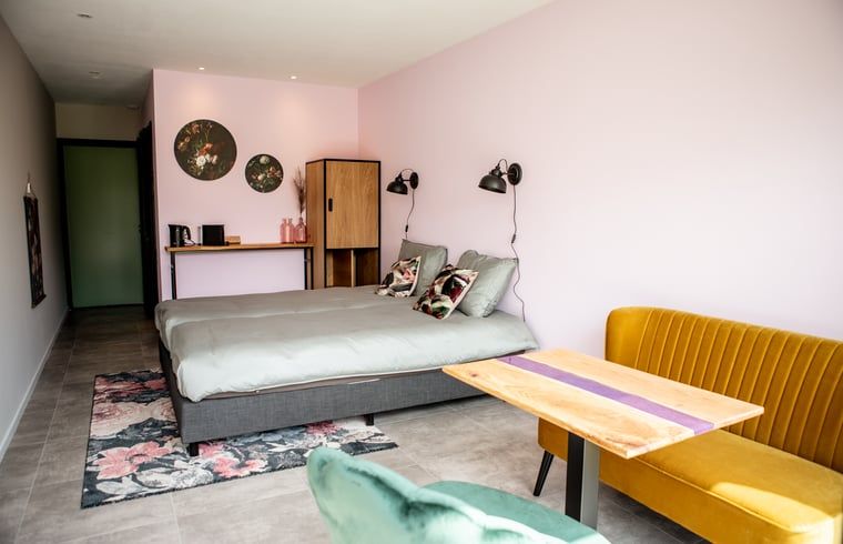 Comfortable bedroom in Holiday home in Blesdijke, ideal for a stay in the Frisian countryside, Friesland.