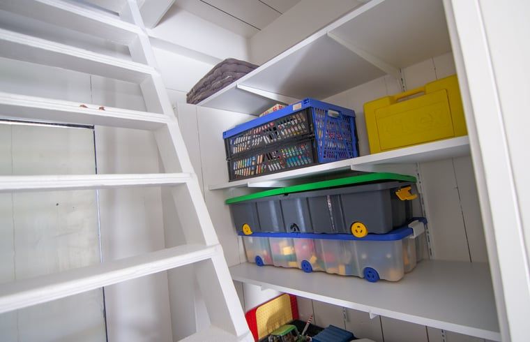 Cottage in Paesens, storage room with stairs in Frisian cottage.