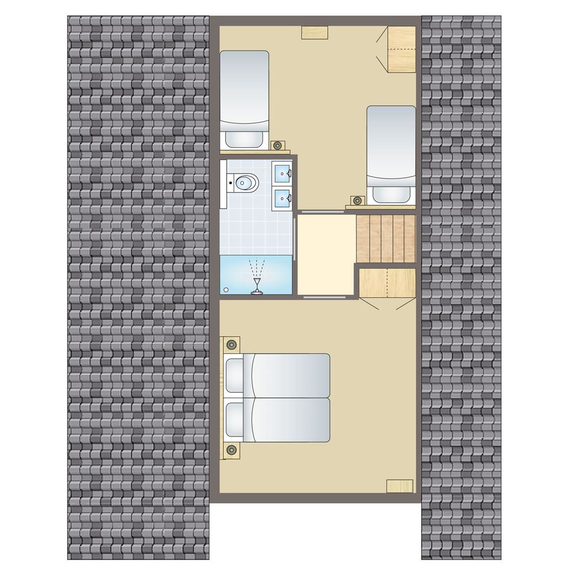 Gezellige woonkamer van 6-persoons woning 6C in Witmarsum, Friesland, met uitzicht op de natuur.