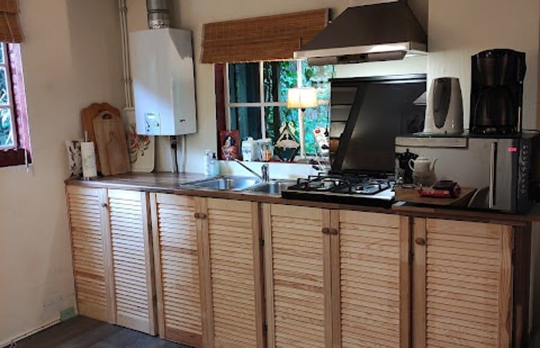 Volledig uitgeruste keuken in Huisje in Twijzelerheide, vakantieaccommodatie op het Friese platteland.