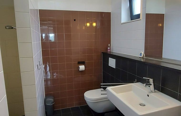 Stylish bathroom in Cottage in Jannum near Dokkum, located in the Frisian countryside.