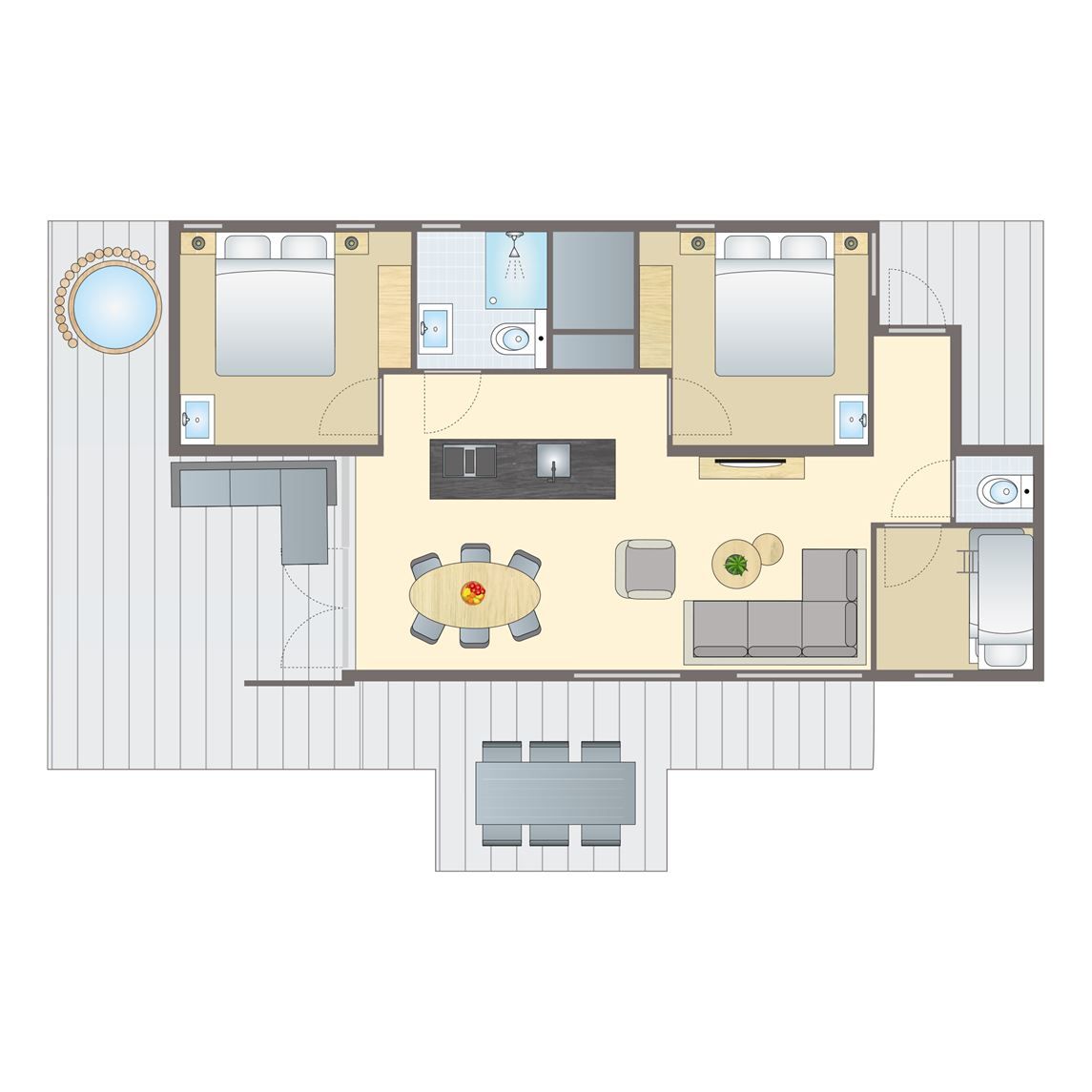 Verblijf 284428 - Bungalow Rivierengebied - 6 persoons Water & Hottub Lodge | 6B3