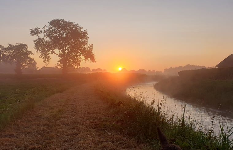 Breathtaking sunrise near cottage in Westendorp, Achterhoek, Gelderland.