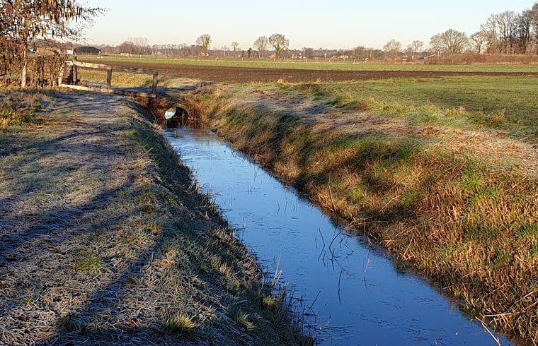 Serene stream near cottage in Westendorp, natural beauty in Achterhoek, Gelderland.