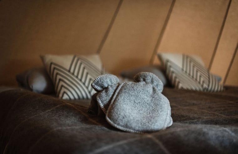 Knusse slaapkamer in Vakantiehuisje in Haarlo, Achterhoek, Gelderland met warme dekens en zachte kussens.