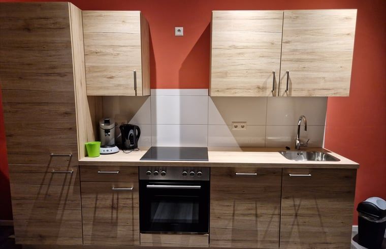 Moderne keuken in Vakantiehuisje in Wichmond, Achterhoek, compleet uitgerust voor een aangenaam verblijf.