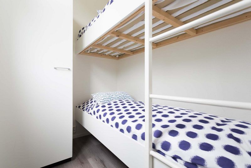 Slaapkamer met stapelbed in Rialto 6 personen vakantiehuis Lichtenvoorde, Achterhoek, perfect voor jongere gasten.