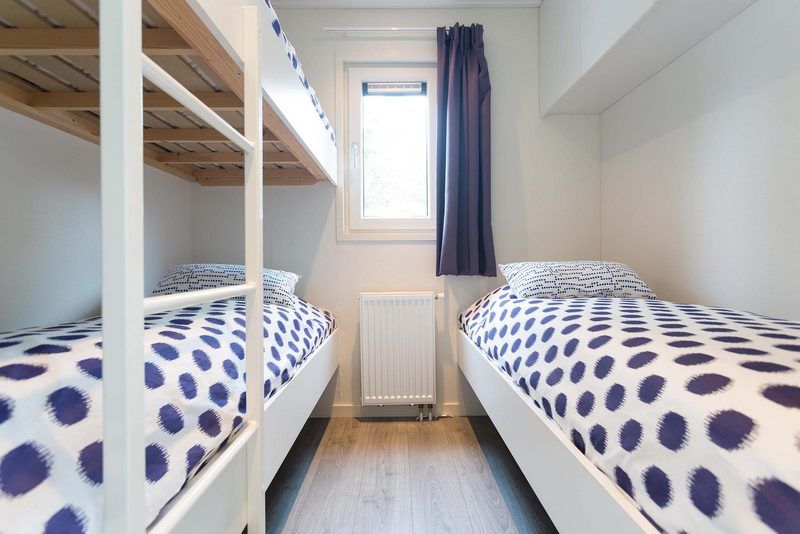 Gemuetliches Kinderzimmer mit Etagenbetten in Wilgenhoeve Ferienhaus fuer 5 Personen, Lichtenvoorde, Achterhoek, Gelderland.