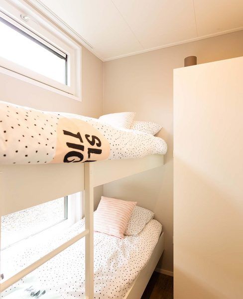Bunk bed in child-friendly room of Module Special 6 persons, Lichtenvoorde, Achterhoek.