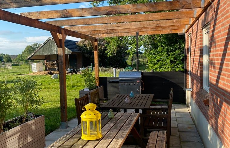 Porch with barbecue in Holiday home in Gaanderen, Gelderland