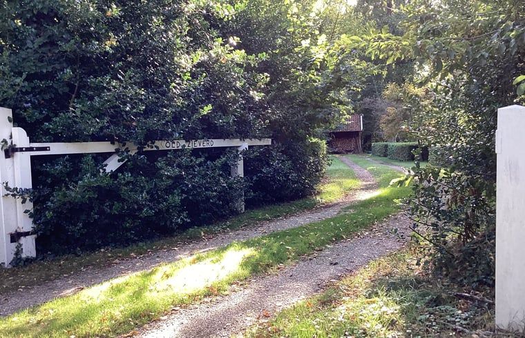Zufahrt zum Cottage in Winterswijk Brinkheurne, Ferienhaus inmitten der Natur in Achterhoek, Gelderland.
