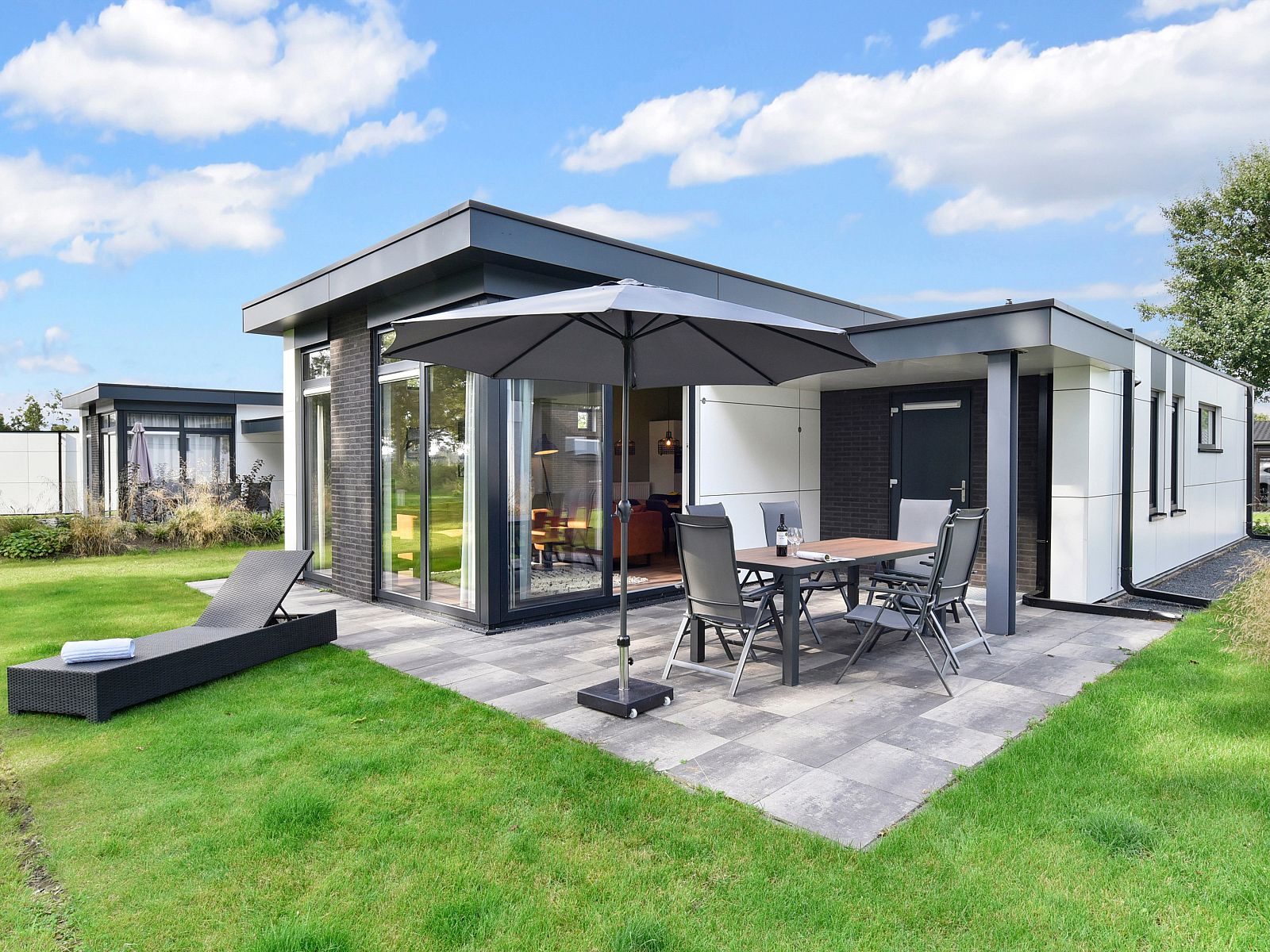 Bright living room of De Vlinderhoeve in Kring van Dorth, Achterhoek, Gelderland.