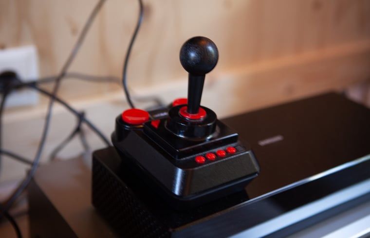 Retro-Joystick in der Huette in Joppe, Achterhoek, Gelderland.