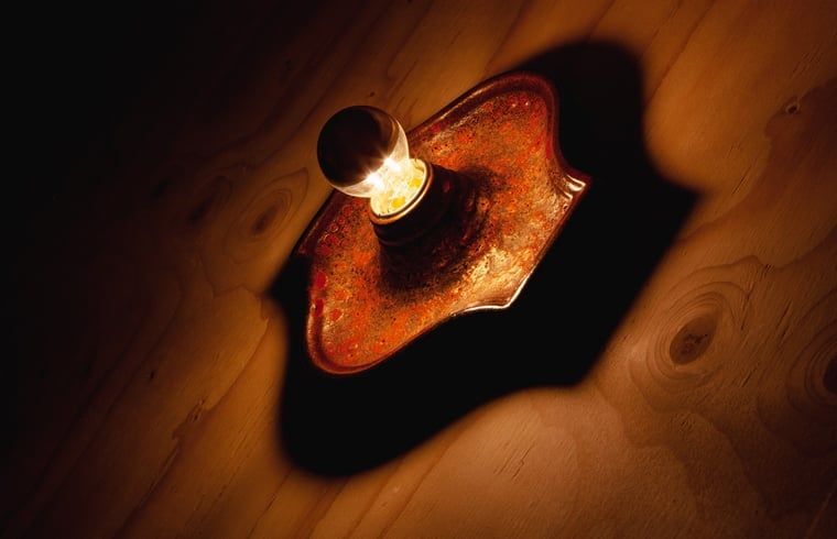 Stimmungsvolle Beleuchtung in der Huette in Joppe, Achterhoek.