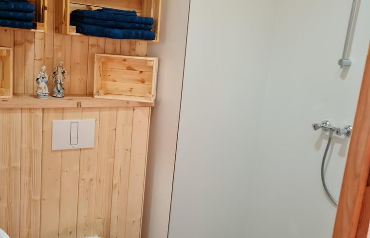 Modern shower in Holiday home in Winterswijk Corle, a comfortable vacation home in the Achterhoek.