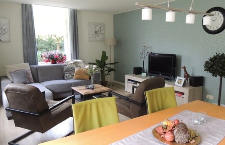 Cozy living room in Holiday Home in Winterswijk Corle, Achterhoek, Gelderland, with comfortable seating area and modern furnishings.