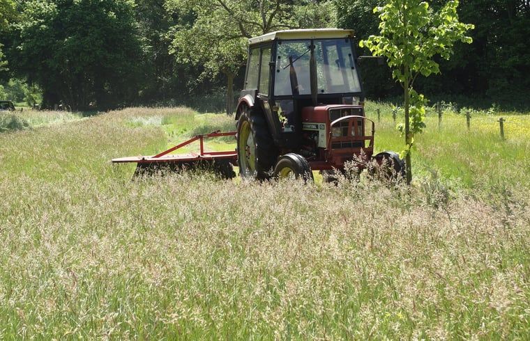 Landelijke omgeving met tractor bij Vakantiehuis in Varssel - Hengelo Gld, een rustieke sfeer in de Achterhoek.