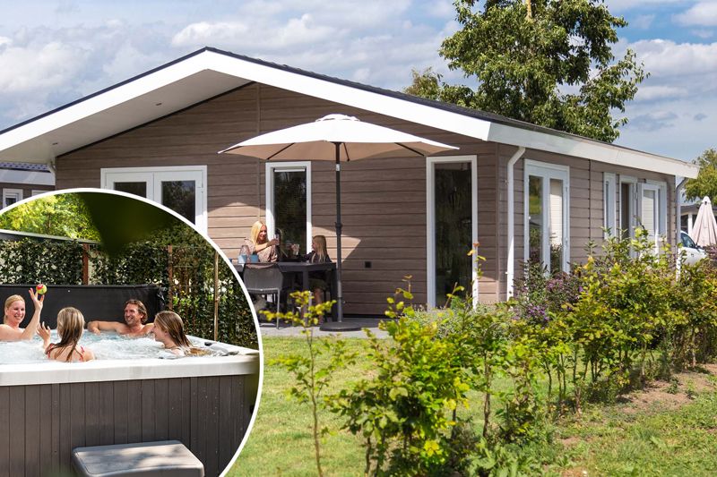 Enjoy luxury and relaxation at Leijhoeve 4 persons Wellness, a vacation home in Beekbergen, Veluwe with an inviting terrace and spa.