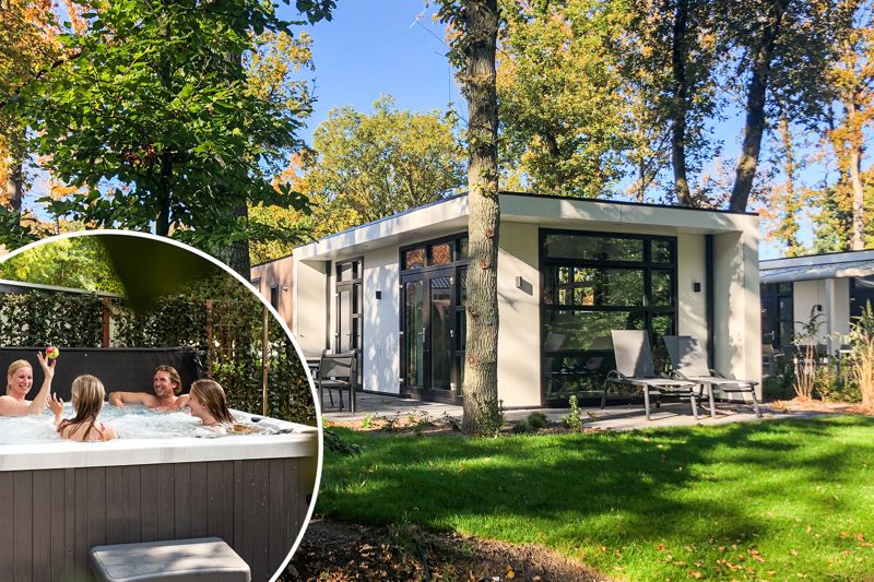 Geniessen Sie Luxus und Entspannung im Modul Special 4 Personen Wellness in Beekbergen, Veluwe. Perfektes Ferienhaus mit Spa und Natur.