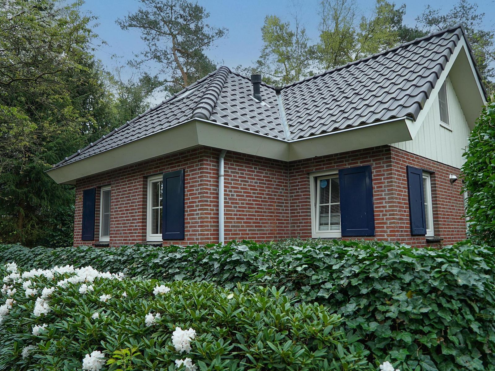 Villa 8 in Beekbergen, Veluwe, is a charming vacation home surrounded by lush nature and green gardens in Gelderland.