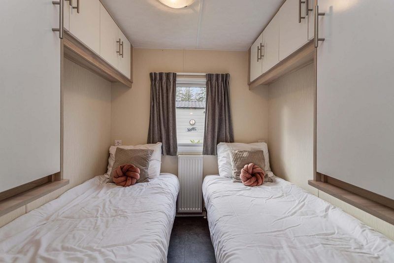 Second bedroom with two single beds in Holiday home 4 persons, Ede, Veluwe, Gelderland.