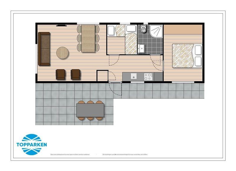 Plattegrond van Holiday Home 4 personen in Ede, Veluwe, Gelderland, met ruime indeling.