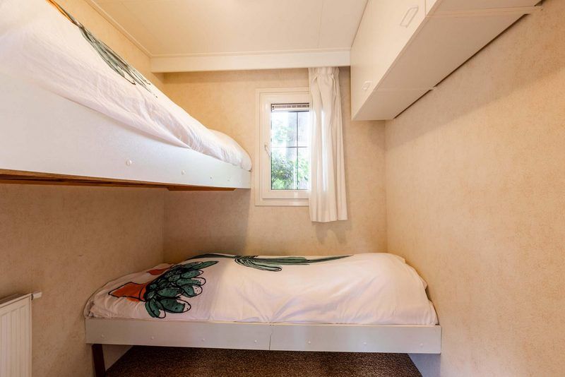 Knusse kinderkamer met stapelbed in Holiday Home 4 personen in Ede, Veluwe, Gelderland.