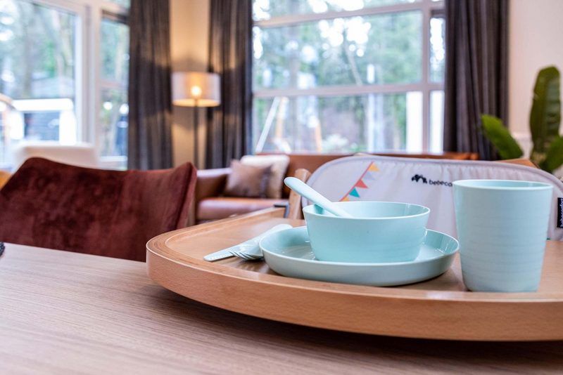 Detail van servies in Module Special kids 5 personen, vakantiehuis in Ede, Veluwe, Gelderland met kindvriendelijke voorzieningen.