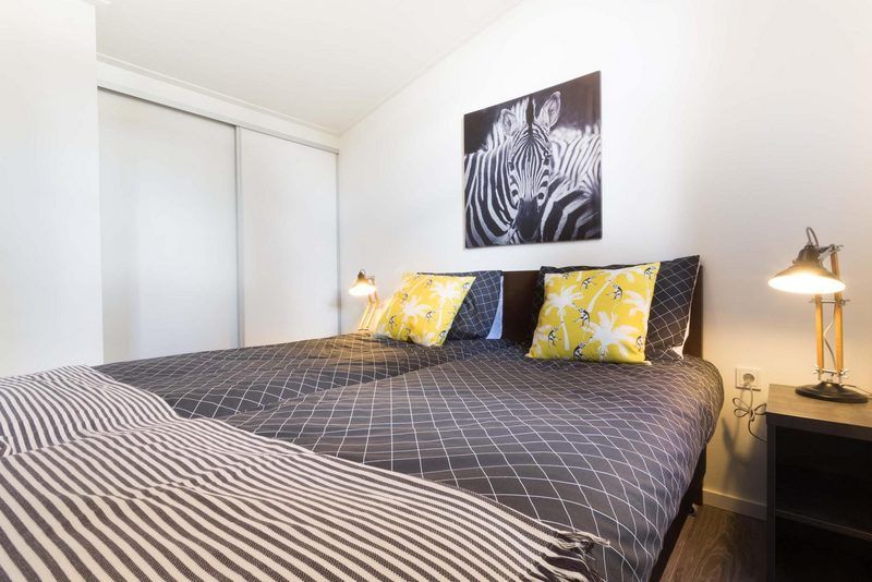 Gezellige slaapkamer met tweepersoonsbed in Rialto 6 personen vakantiehuis, Ede, Veluwe.