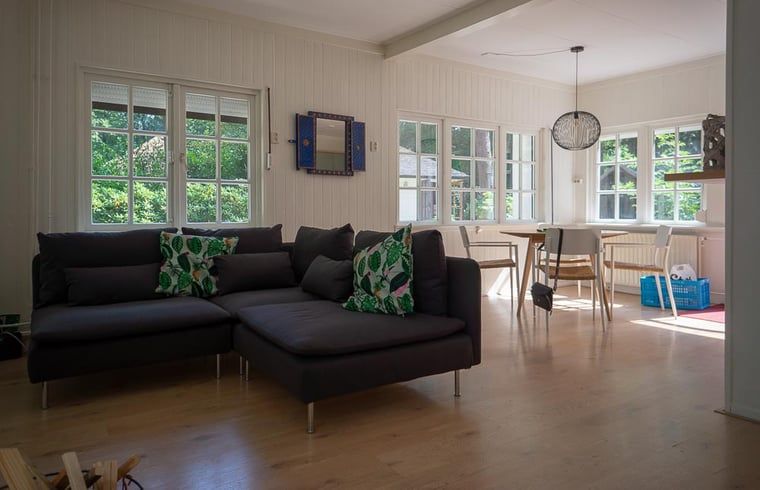 Cozy living room of Holiday home in Emst, Veluwe, with modern decor and lots of natural light in Gelderland.