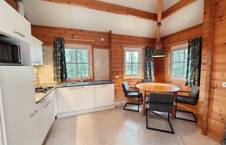 Stijlvolle keuken in Huisje in Ermelo, compleet uitgerust voor een comfortabel verblijf in de Veluwe.