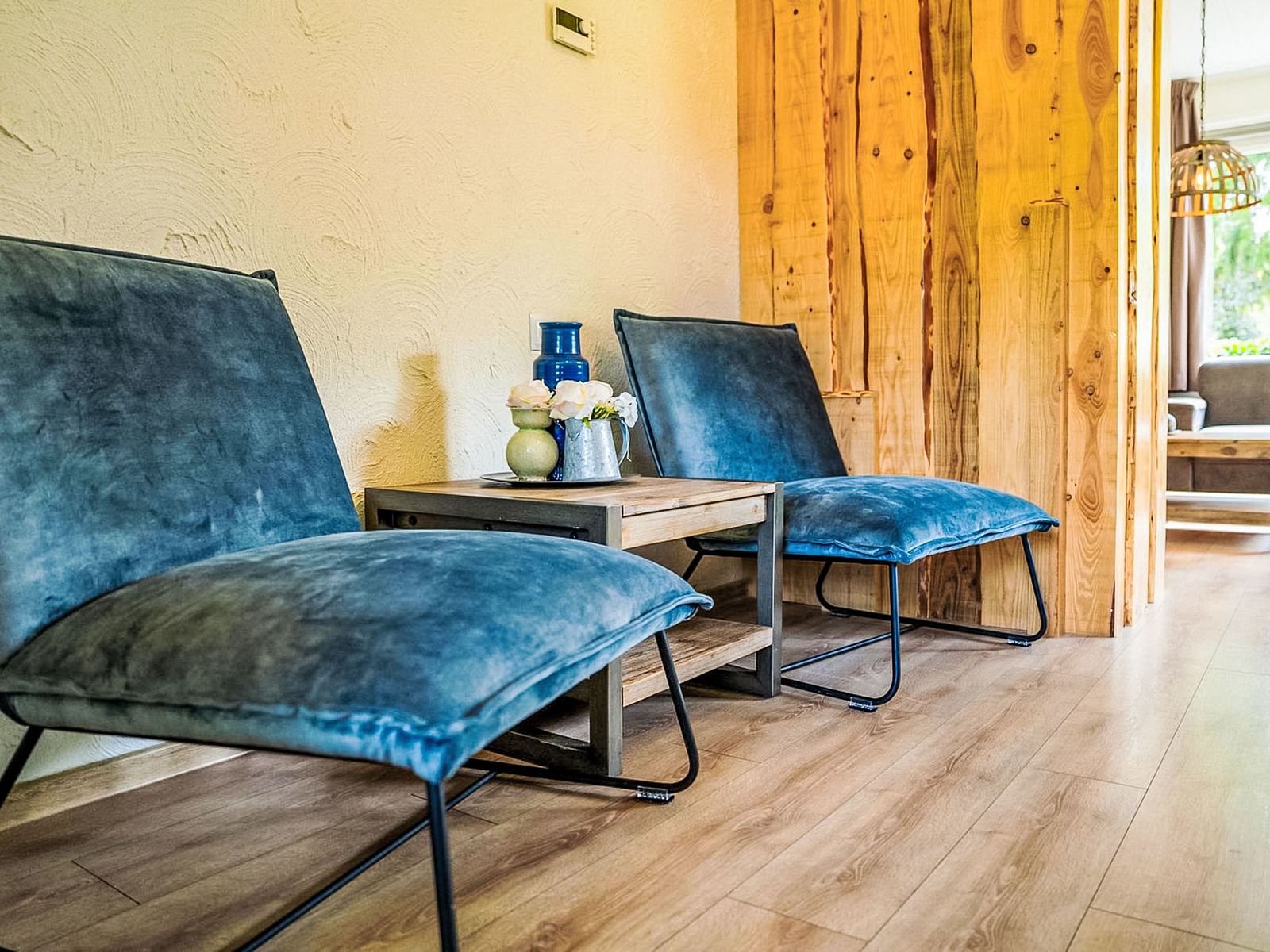 Gemuetliche Sitzecke im Ferienhaus Specht, Hoenderloo, Veluwe, Gelderland.