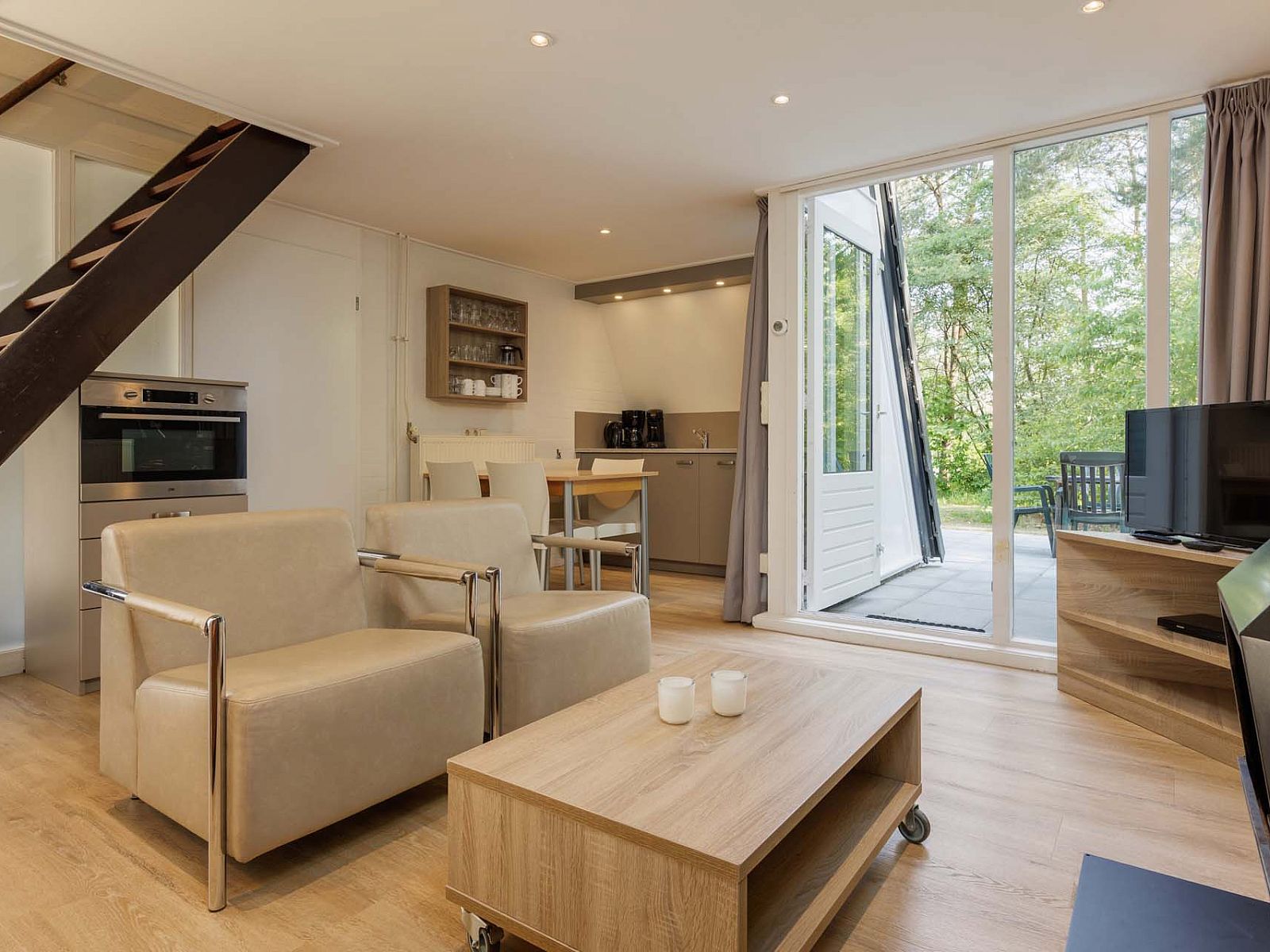 Modern interior of detached house in Hoenderloo, Veluwe, Gelderland.