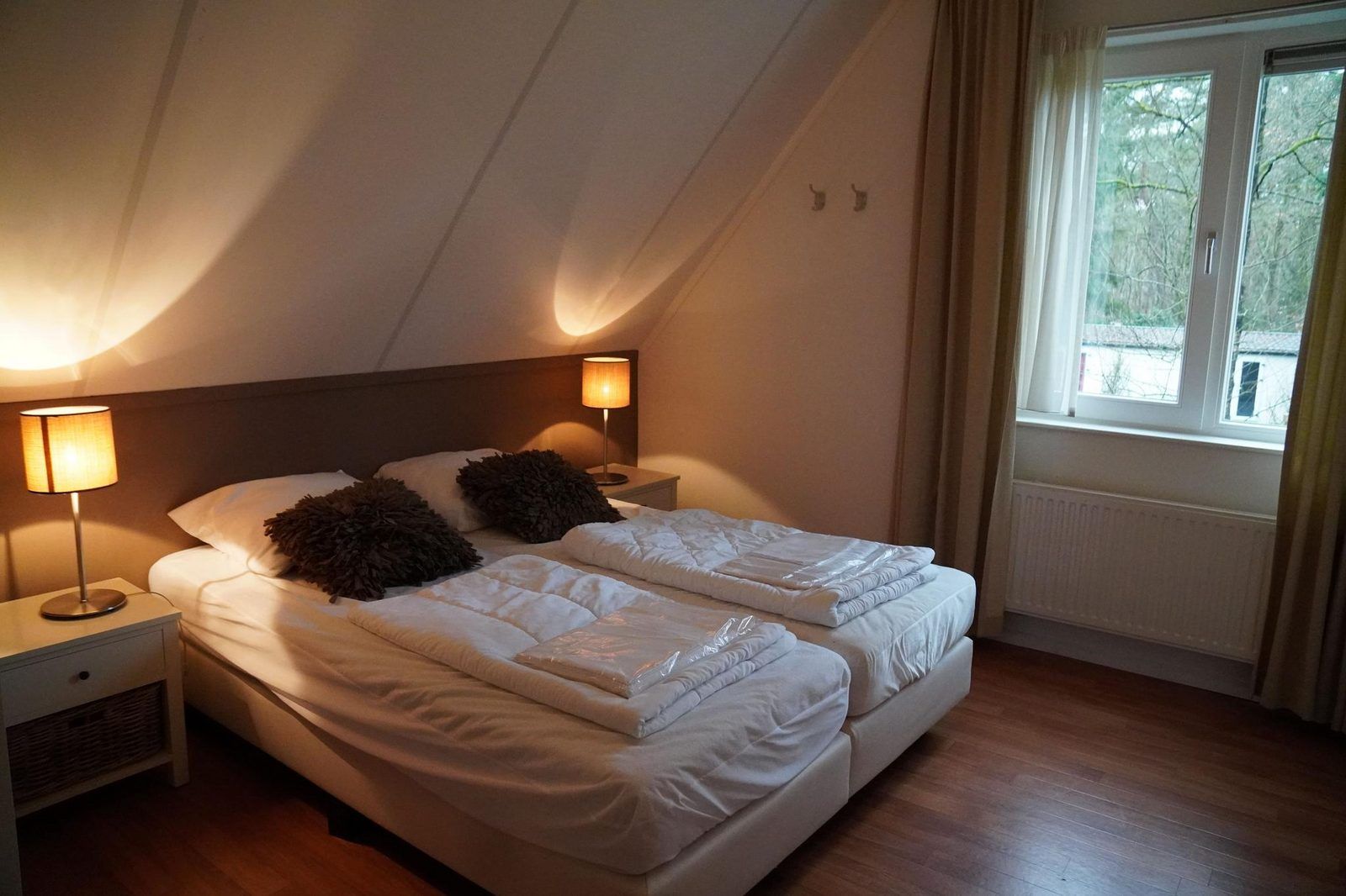 Entdecken Sie die gruene Umgebung der Gruppenunterkunft Douglas in Hoenderloo, Veluwe. Geniessen Sie die Naturpfade rund um dieses Ferienhaus in Gelderland.