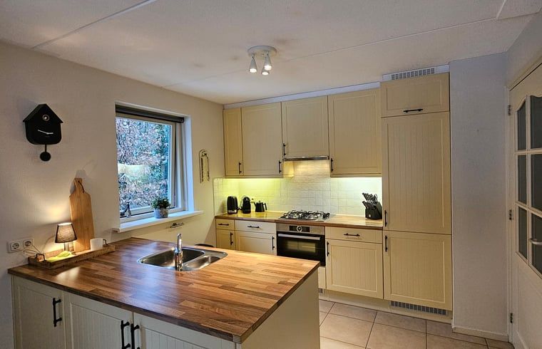 Keukenapparatuur in Huisje in Garderen, vakantieaccommodatie op de Veluwe, Gelderland.