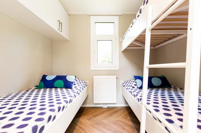 Gemuetliches Kinderzimmer mit Etagenbett in Silva 5 Personen Wellness-Ferienhaus, Garderen, Veluwe.