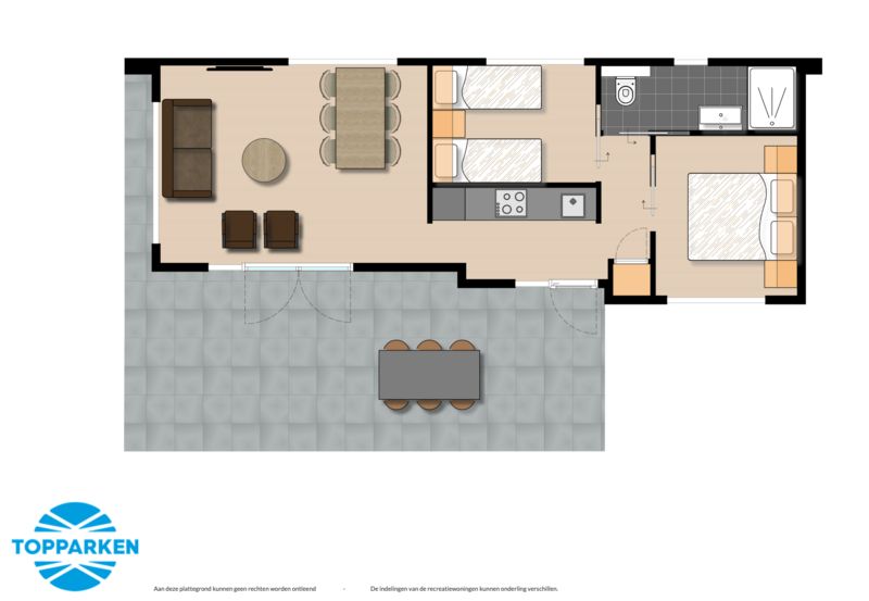 Plattegrond van Silva 4 personen Wellness vakantiehuis in Garderen, Veluwe, Gelderland.