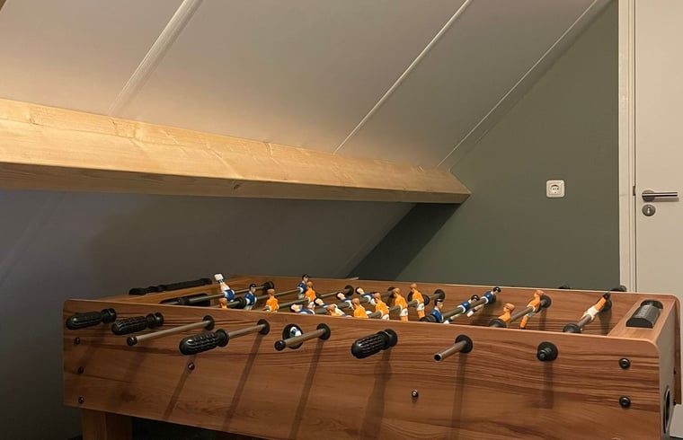 Game room with table soccer in Holiday home in 't Harde, Veluwe, Gelderland.