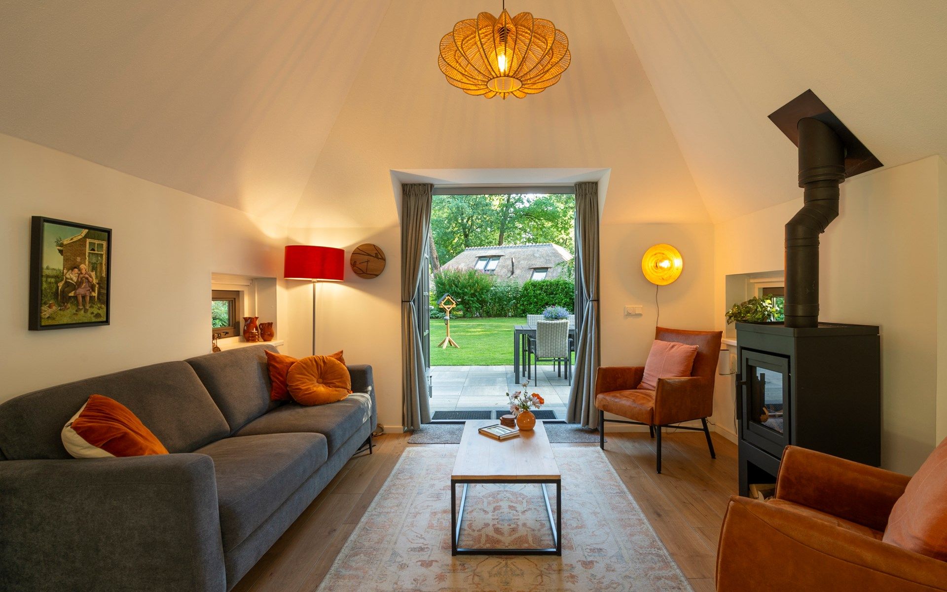 Attraktives Wohnzimmer der Vakantiewoning Sprielderbosch 23 De Zwijnenstal, Ferienhaus in Putten, Veluwe.