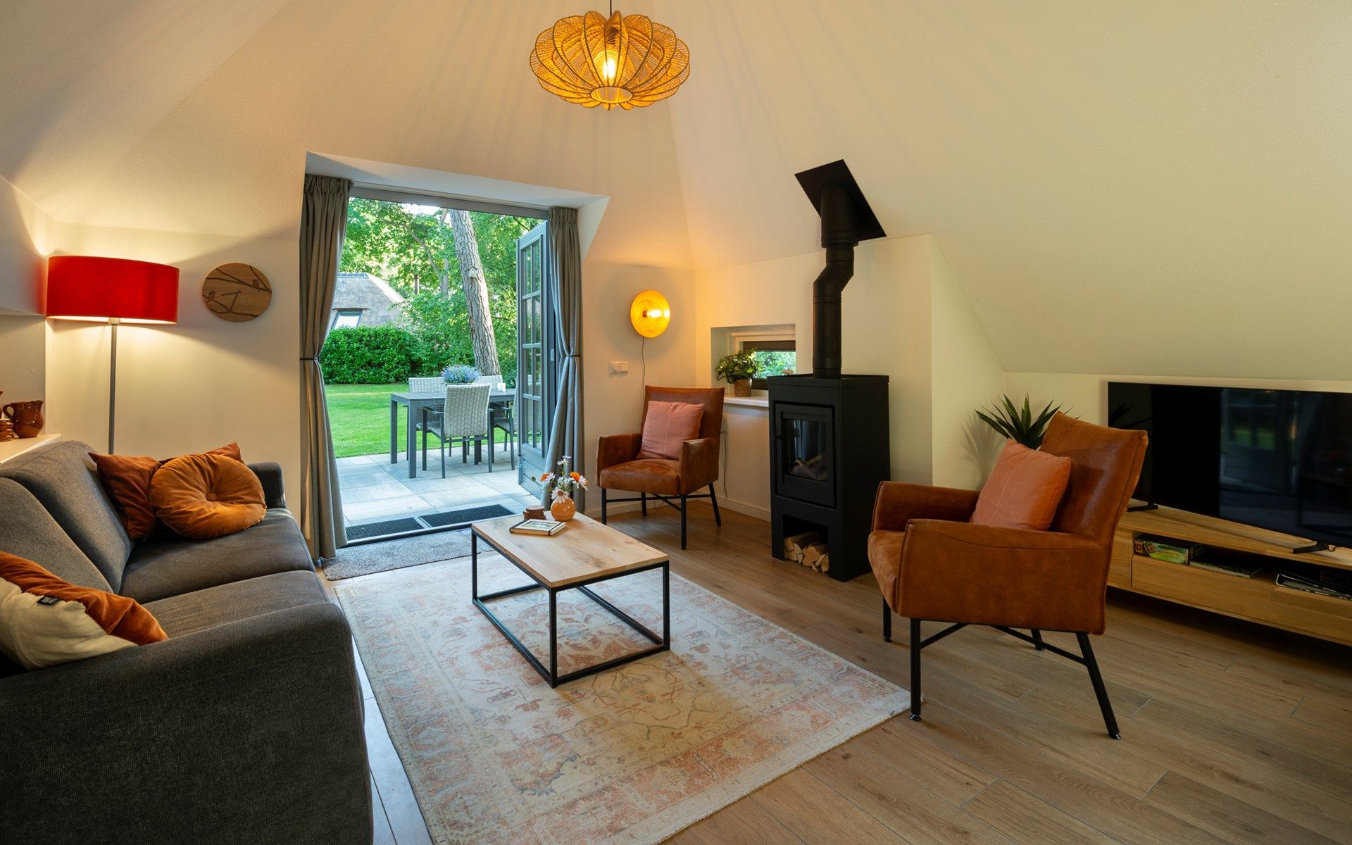 Gemuetliche Sitzecke im Ferienhaus Sprielderbosch 23 De Zwijnenstal, Ferienhaus an der Veluwe in Putten.