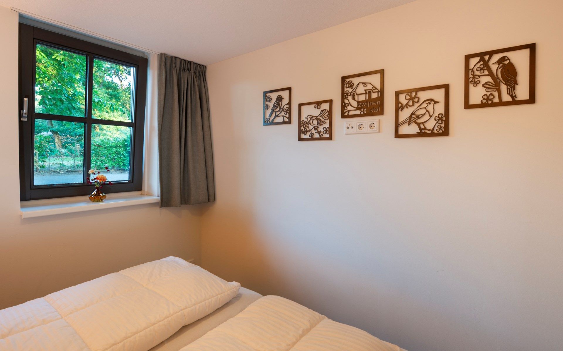 Detail des Schlafzimmers in Ferienhaus Sprielderbosch 23 De Zwijnenstal, Ferienhaus an der Veluwe in Putten.