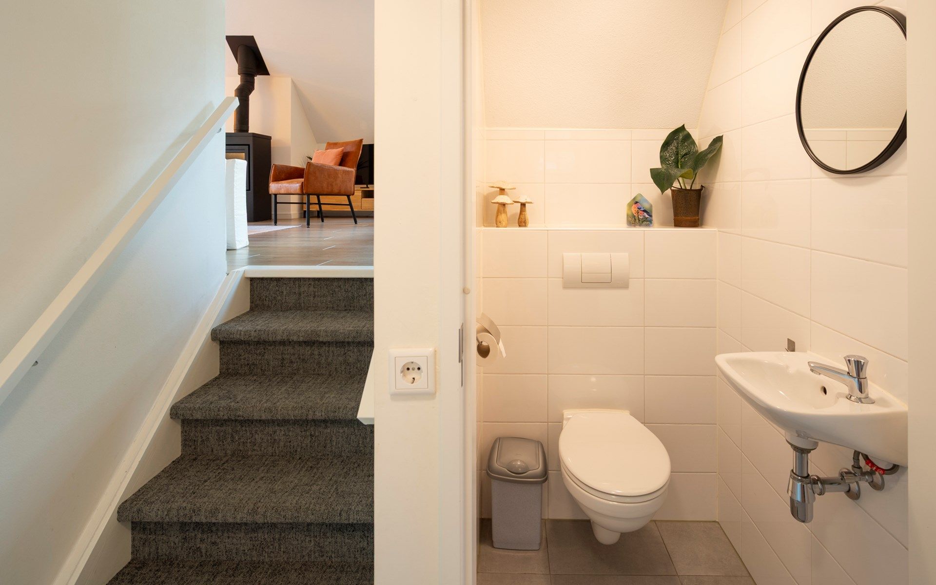 Badezimmer mit moderner Ausstattung in Ferienhaus Sprielderbosch 23 De Zwijnenstal, Ferienhaus in Putten, Veluwe.