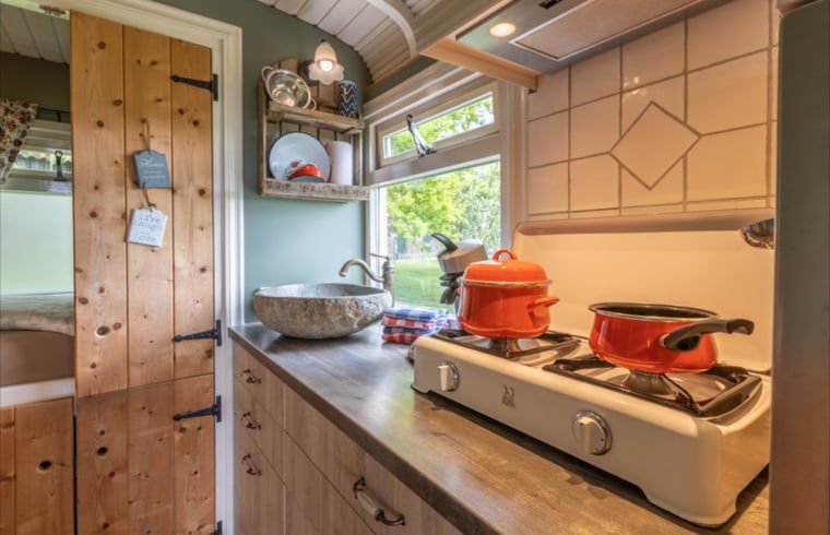 Cozy kitchenette in Holiday Home in Wezep/Oldebroek, perfect for Veluwe lovers.