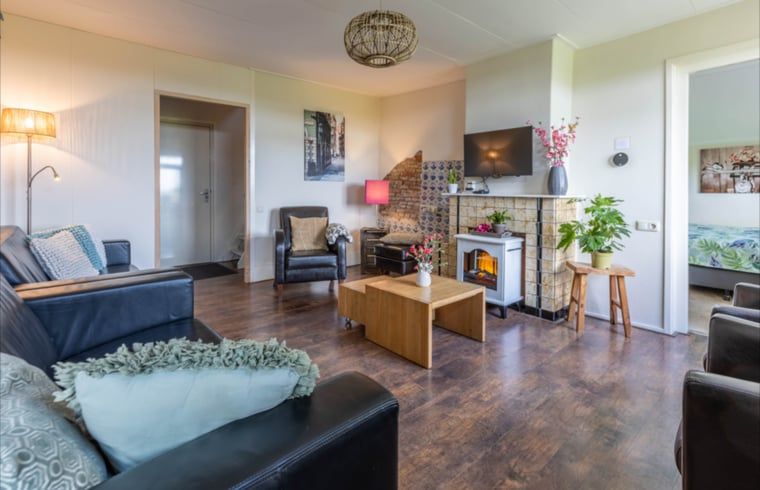 Stylish living room in Holiday Home in Wezep Oldebroek, Veluwe, Gelderland with modern furnishings.