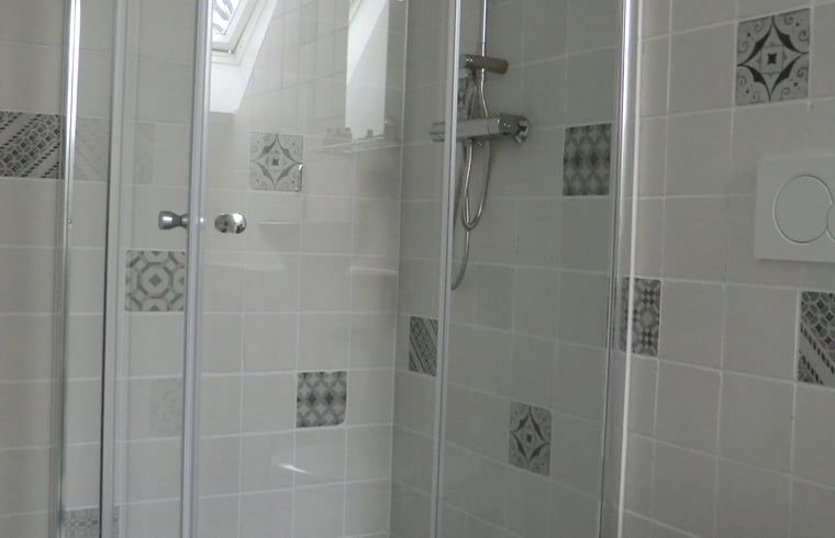 Moderne douche in vakantiehuis in Hulshorst, perfect voor ontspanning, Veluwe, Gelderland.