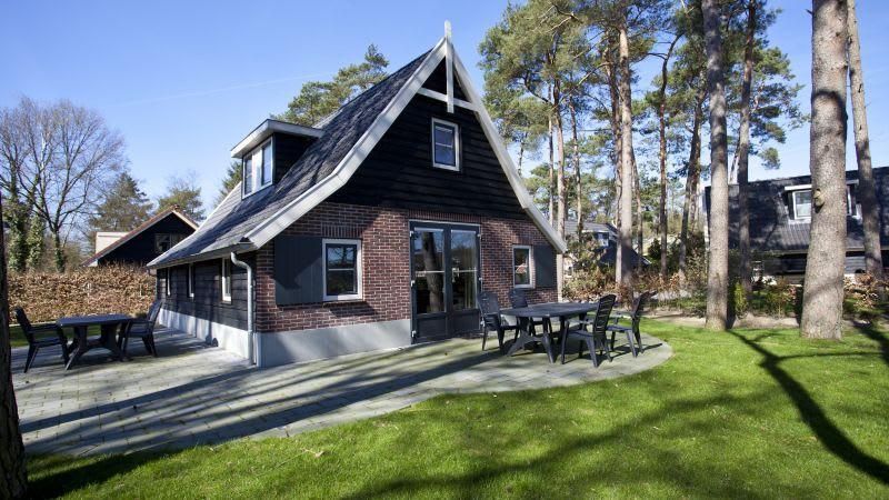 Gemuetliches Ferienhaus Geheim van Otterlo Sauna 8 in Otterlo, Veluwe, Gelderland mit grossem Garten und Terrasse inmitten der Natur.