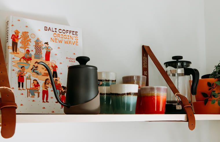Stylish kitchen accessories in Holiday home in Nunspeet, Veluwe, with colorful mugs and coffee maker.