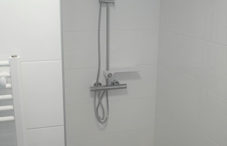Modern shower in Holiday home in Nunspeet, Veluwe, offers relaxation after a day in Gelderland.