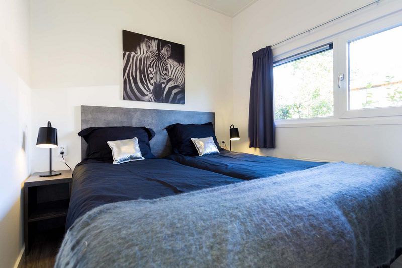 Comfortabele slaapkamer in Module 6 personen, vakantiehuis in Lunteren, Veluwe, Gelderland, met luxe beddengoed.